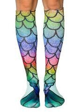 Blue Mermaid Knee High Socks - Awesome Socks 4u!