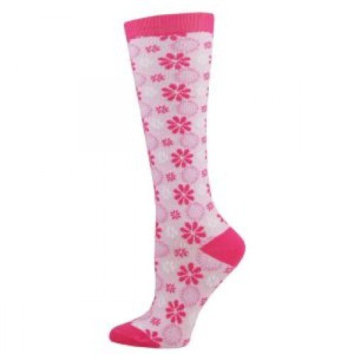 Pink Tonal Flower Compression Socks - Awesome Socks 4u!